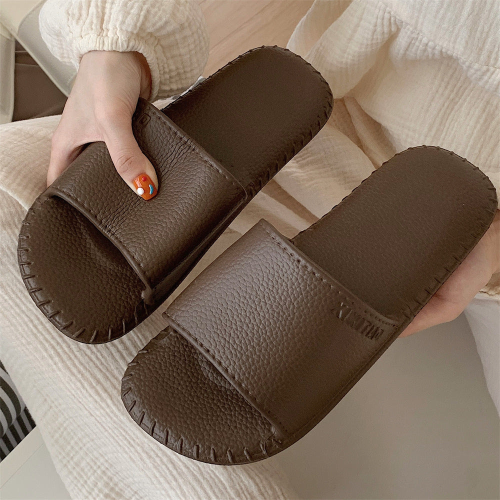Classic Leather-Textured Indoor Slides