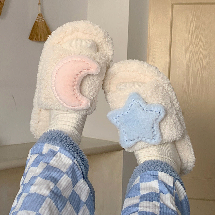 Sweet Star Moon Winter Cotton Slippers