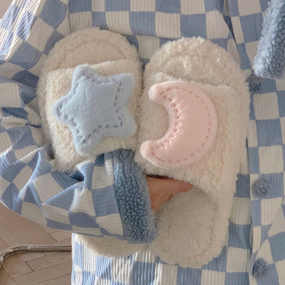 Sweet Star Moon Winter Cotton Slippers
