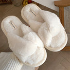 Women's Winter Cross-Strap Cotton Slippers