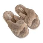 Women's Winter Cross-Strap Cotton Slippers