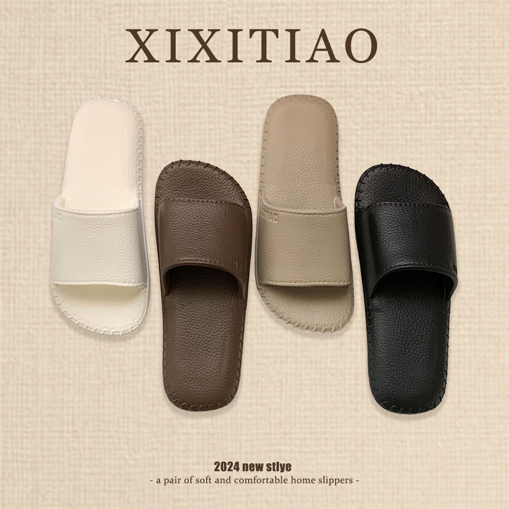 Classic Leather-Textured Indoor Slides